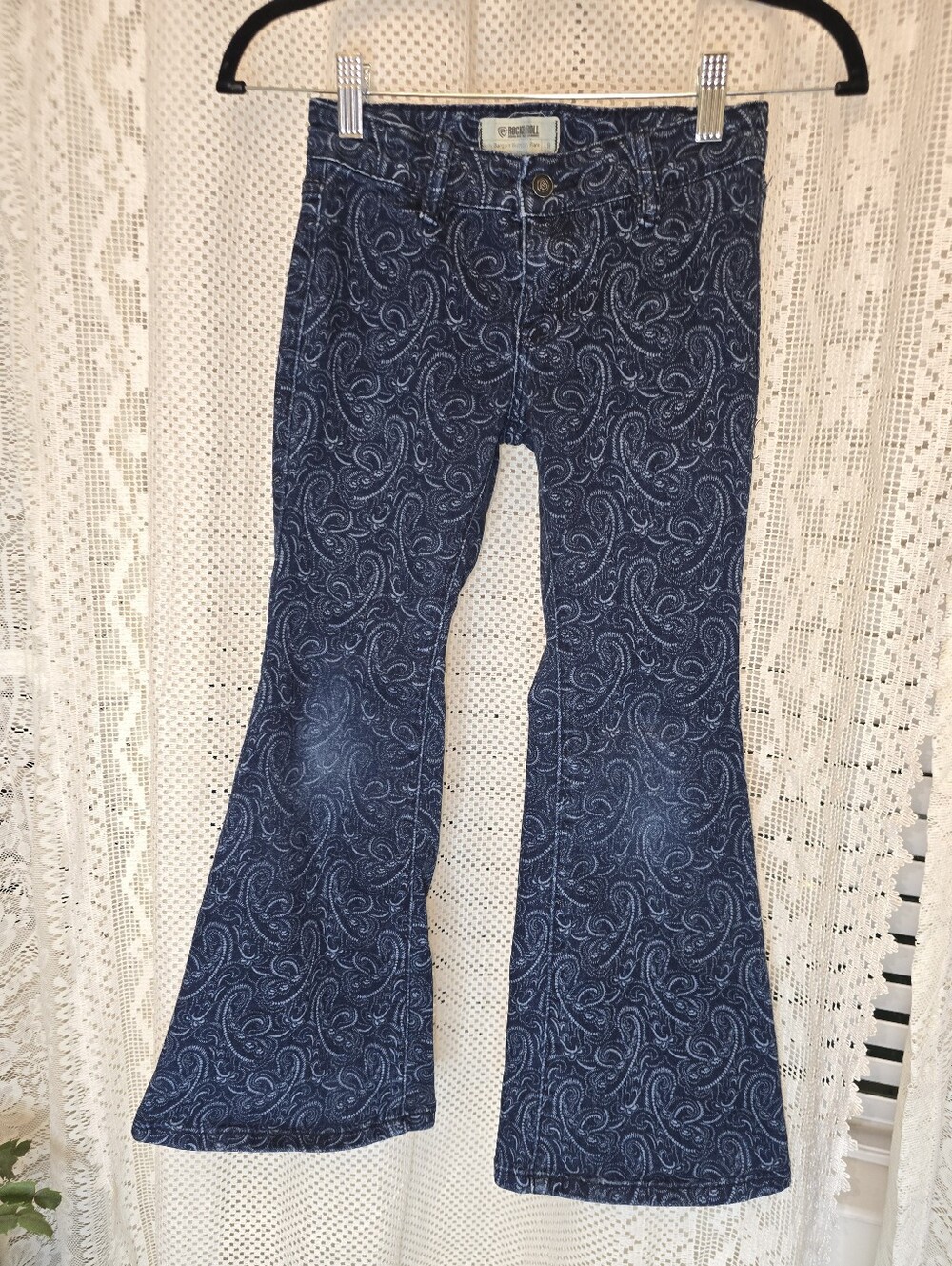 Rock & Roll Denim Girls Bargain Button Flare, 8 Paisley